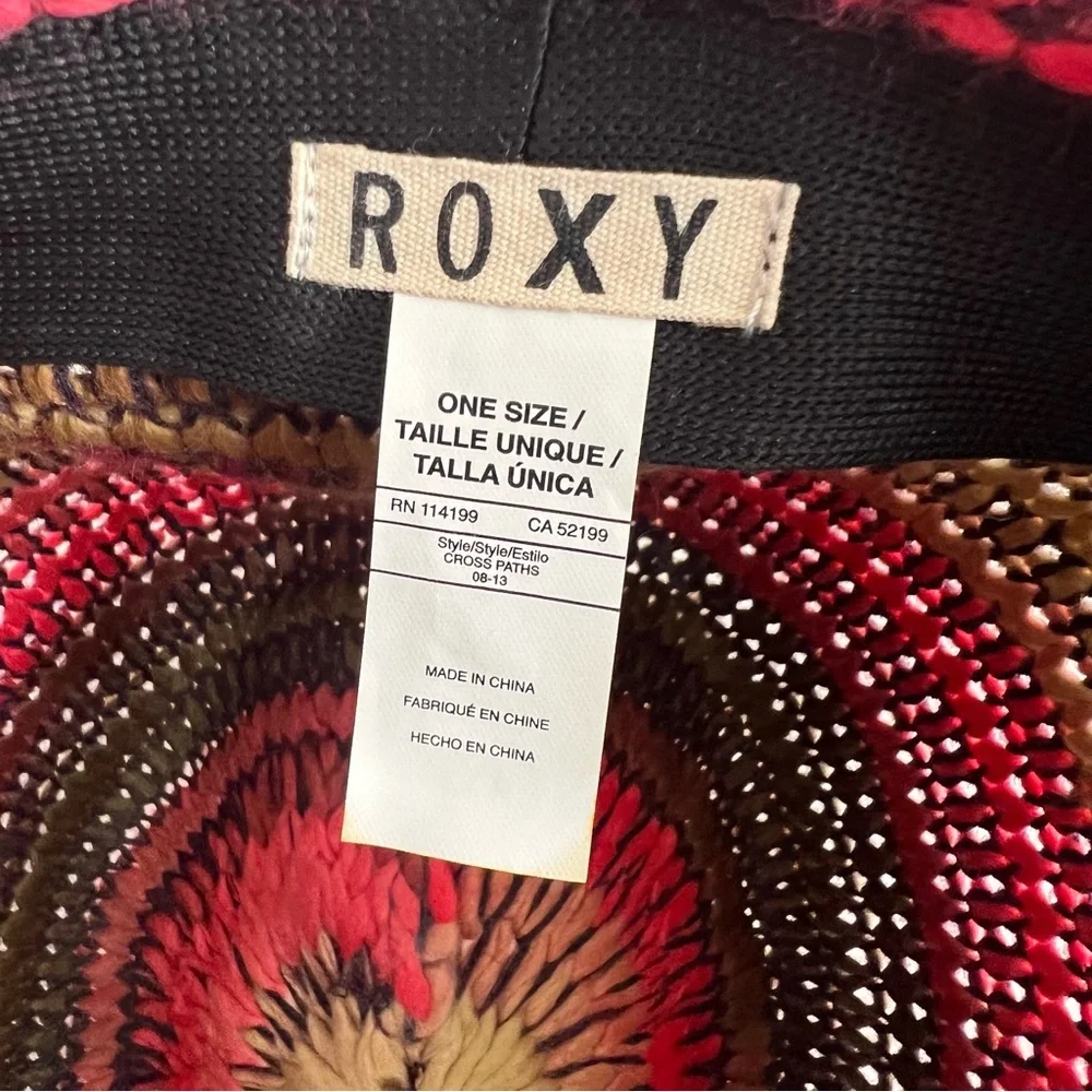 Roxy Multicolor Cross Paths Fedora Hat Weaved Unisex One Size